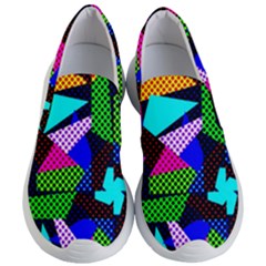 Trippy Blocks, Dotted Geometric Pattern Women s Lightweight Slip Ons by Casemiro