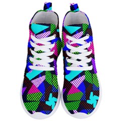 Trippy Blocks, Dotted Geometric Pattern Women s Lightweight High Top Sneakers by Casemiro