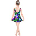 Trippy blocks, dotted geometric pattern Kids  Skater Dress Swimsuit View2