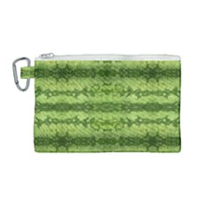 Watermelon Pattern, Fruit Skin In Green Colors Canvas Cosmetic Bag (medium) by Casemiro