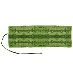 Watermelon Pattern, Fruit Skin In Green Colors Roll Up Canvas Pencil Holder (m) by Casemiro