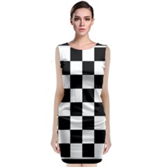 Chess Board Background Design Classic Sleeveless Midi Dress by Vaneshart