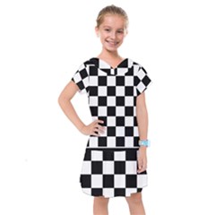 Chess Board Background Design Kids  Drop Waist Dress