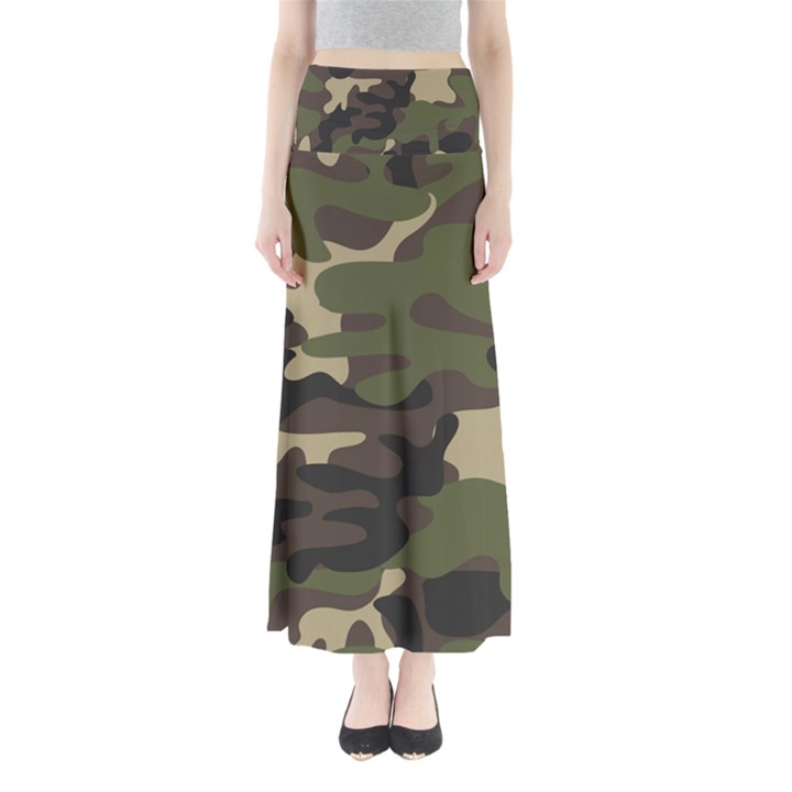 Texture military camouflage-repeats seamless army green hunting Full Length Maxi Skirt