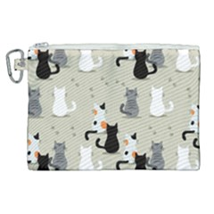 Cute Cat Seamless Pattern Canvas Cosmetic Bag (xl) by Vaneshart