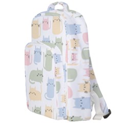 Cute Cat Colorful Cartoon Doodle Seamless Pattern Double Compartment Backpack by Vaneshart