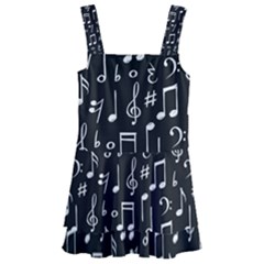 Chalk Music Notes Signs Seamless Pattern Kids  Layered Skirt Swimsuit by Vaneshart