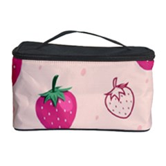 Seamless Strawberry Fruit Pattern Background Cosmetic Storage