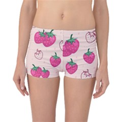 Seamless Strawberry Fruit Pattern Background Boyleg Bikini Bottoms by Vaneshart