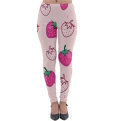 Seamless Strawberry Fruit Pattern Background Lightweight Velour Leggings