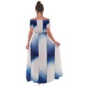 Blue Strips Off Shoulder Open Front Chiffon Dress View2