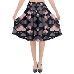 Shiny Hearts Flared Midi Skirt by Sparkle