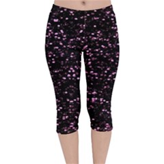 Digital Polka Velvet Capri Leggings  by Sparkle