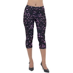 Digital Polka Lightweight Velour Capri Leggings  by Sparkle