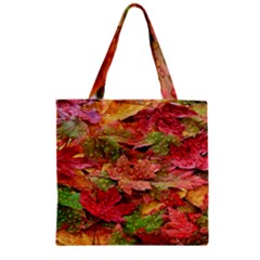 Spring Leafs Zipper Grocery Tote Bag by Sparkle