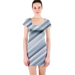 Modern Stripes Print Short Sleeve Bodycon Dress by dflcprintsclothing