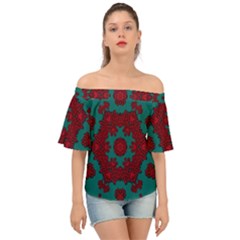 Cherry-blossom Mandala Of Sakura Branches Off Shoulder Short Sleeve Top by pepitasart