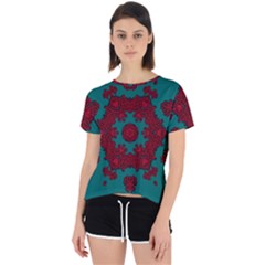 Cherry-blossom Mandala Of Sakura Branches Open Back Sport Tee by pepitasart