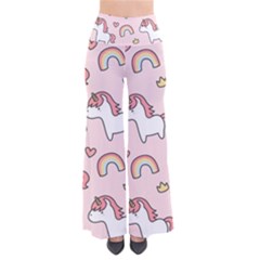 Cute-unicorn-rainbow-seamless-pattern-background So Vintage Palazzo Pants by Vaneshart