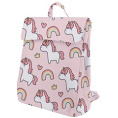 Cute-unicorn-rainbow-seamless-pattern-background Flap Top Backpack by Vaneshart