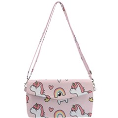 Cute-unicorn-rainbow-seamless-pattern-background Removable Strap Clutch Bag by Vaneshart