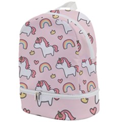Cute-unicorn-rainbow-seamless-pattern-background Zip Bottom Backpack by Vaneshart