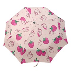 Seamless-strawberry-fruit-pattern-background Folding Umbrellas