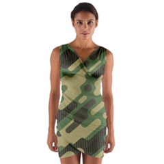 Camouflage-pattern-background Wrap Front Bodycon Dress