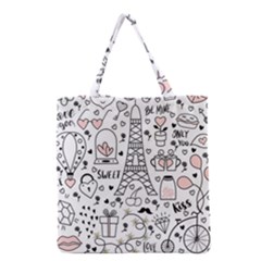 Big-collection-with-hand-drawn-objects-valentines-day Grocery Tote Bag