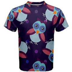 Owl-pattern-background Men s Cotton Tee by Vaneshart