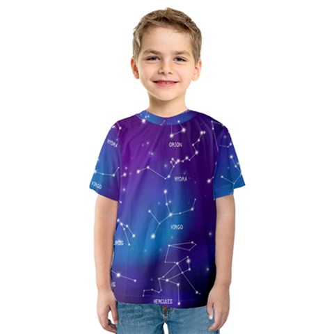 Realistic-night-sky-poster-with-constellations Kids  Sport Mesh Tee by Vaneshart