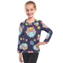 Owl stars pattern background Kids  Long Mesh Tee View1