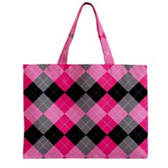 Seamless-argyle-pattern Zipper Mini Tote Bag