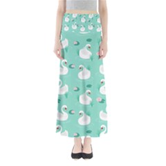 Elegant-swan-seamless-pattern Full Length Maxi Skirt