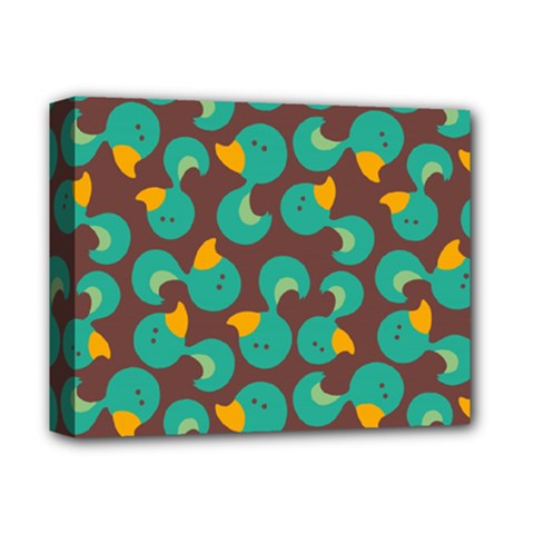 Vector-illustration-seamless-pattern-with-cartoon-duck Deluxe Canvas 14  X 11  (stretched)