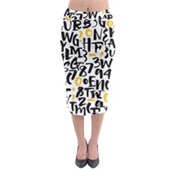 Letters-pattern Midi Pencil Skirt by Vaneshart