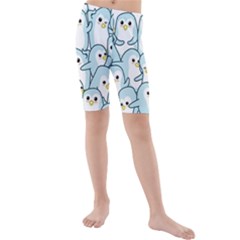 Penguins Pattern Kids  Mid Length Swim Shorts by Vaneshart