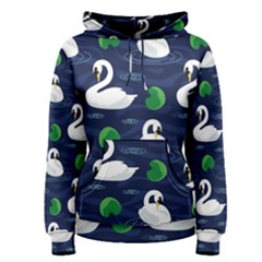 Swan Pattern Elegant Design Women s Pullover Hoodie