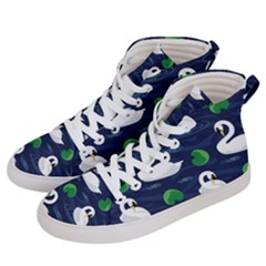 Swan Pattern Elegant Design Men s Hi-top Skate Sneakers by Vaneshart