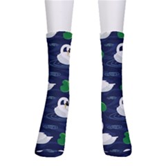 Swan Pattern Elegant Design Men s Crew Socks