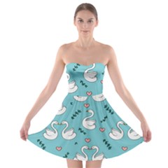 Elegant-swan-pattern-design Strapless Bra Top Dress by Vaneshart
