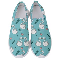 Elegant-swan-pattern-design Men s Slip On Sneakers