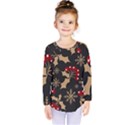 Christmas pattern with snowflakes berries Kids  Long Sleeve Tee View1