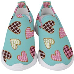 Seamless Pattern With Heart Shaped Cookies With Sugar Icing Kids  Slip On Sneakers
