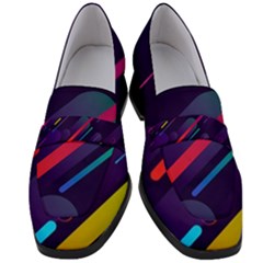 Colorful-abstract-background Women s Chunky Heel Loafers by Vaneshart