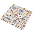 Wild animals seamless pattern Wooden Puzzle Square View2