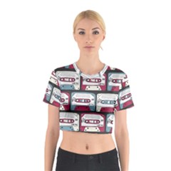 Music Symbols Rock Music Seamless Pattern Cotton Crop Top