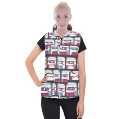 Music Symbols Rock Music Seamless Pattern Women s Button Up Vest by Vaneshart