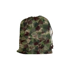 Abstract Vector Military Camouflage Background Drawstring Pouch (medium)