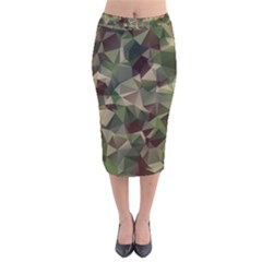Abstract Vector Military Camouflage Background Velvet Midi Pencil Skirt